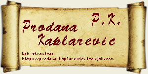 Prodana Kaplarević vizit kartica